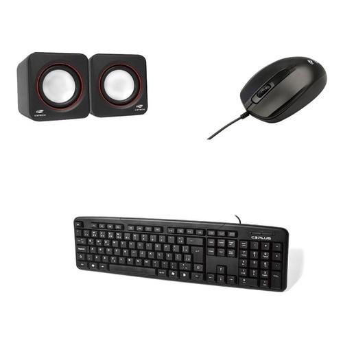 Kit Teclado + Mouse + Caixa De Som Original C3tech Kit Completo Teclas macias