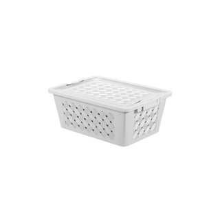 Cesta Organizadora Com Tampa Coza Click 37 x 27 x 15 cm Branco