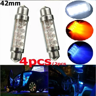 4pcs 2pcs 2pcs Lâmpada Led Dupla Extremidade 42mm C5W 12V Luzes De Carro Festoon Dome Azul Branco Vermelho Luz De Leitura Mapa Auto Interior