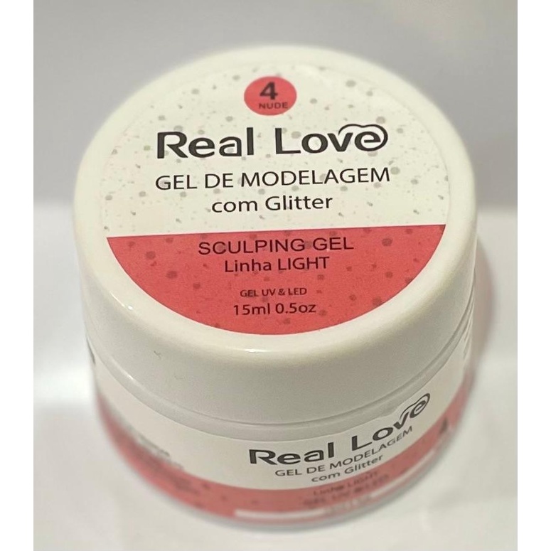 Gel De Modelagem Com Glitter Nude 4 Real Love Uv Led 15m Shopee