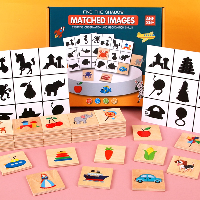 Montessori Shadow Matching Toys , Fruit Recognition Sorter Puzzle fine ...