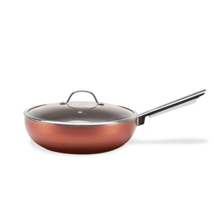 Wok Com Tampa Brinox Curry Antiaderente 3,55 Litros Ø 28 x 8 cm Cobre
