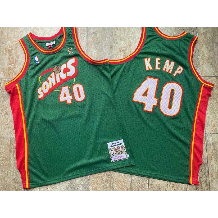 Camisa Da NBA Seattle Supersonics No . 40 Shawn Kemp , Super Estrela