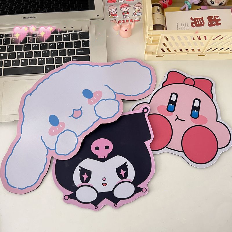 Mouse Pad Cute Cartoon Cão De Orelha Grande Kuromi Merchandise Office Desktop Simples Espessado Pequeno