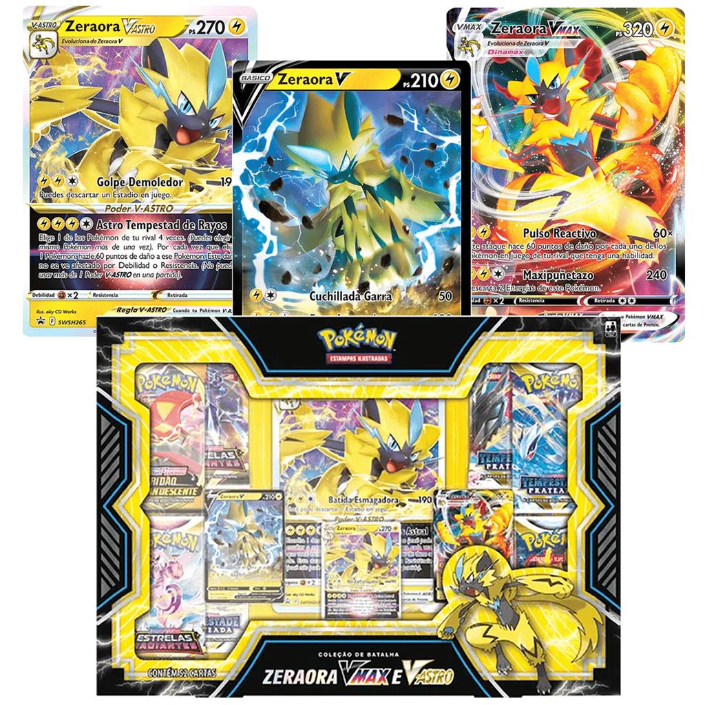 Pokemon Colecao Box de Batalha Zeraora V Max e V Astro TCG Shopee Brasil