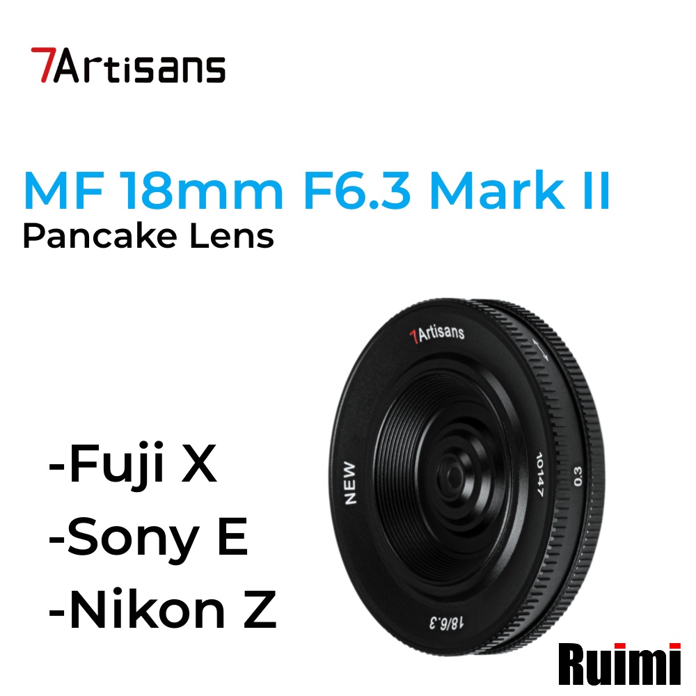 7artisans Mark II Objektiv 7artisans 18mm F6,3 Mark II APS-C Objektiv – Ultra-Dünn Für Canon EOS-M, Sony E, Fuji X Uvm. 18mm F6.3