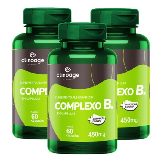 Clinoage Kit 3 Complexo B 450mg 60caps B1 B2 B3 B5 B6 B12 B7 Shopee Brasil 1880