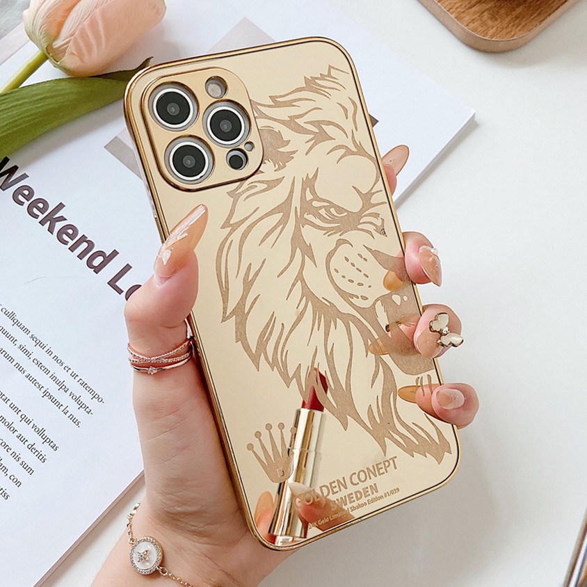 Para iPhone Case Luxo Efeito Espelho Dourado 24K Acrílico À Prova De Choque Apple 15 Pro Max Melhor Mulher Homem Menina Presente