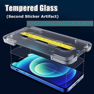 Compatível Para iPhone 13 Pro max 14 plus 11 12 XS Protetor De Tela De Vidro Temperado HD Com Artefato De Filme Preguiçoso