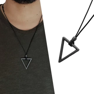 Colar Masculino Cordão Triângulo Ajustável