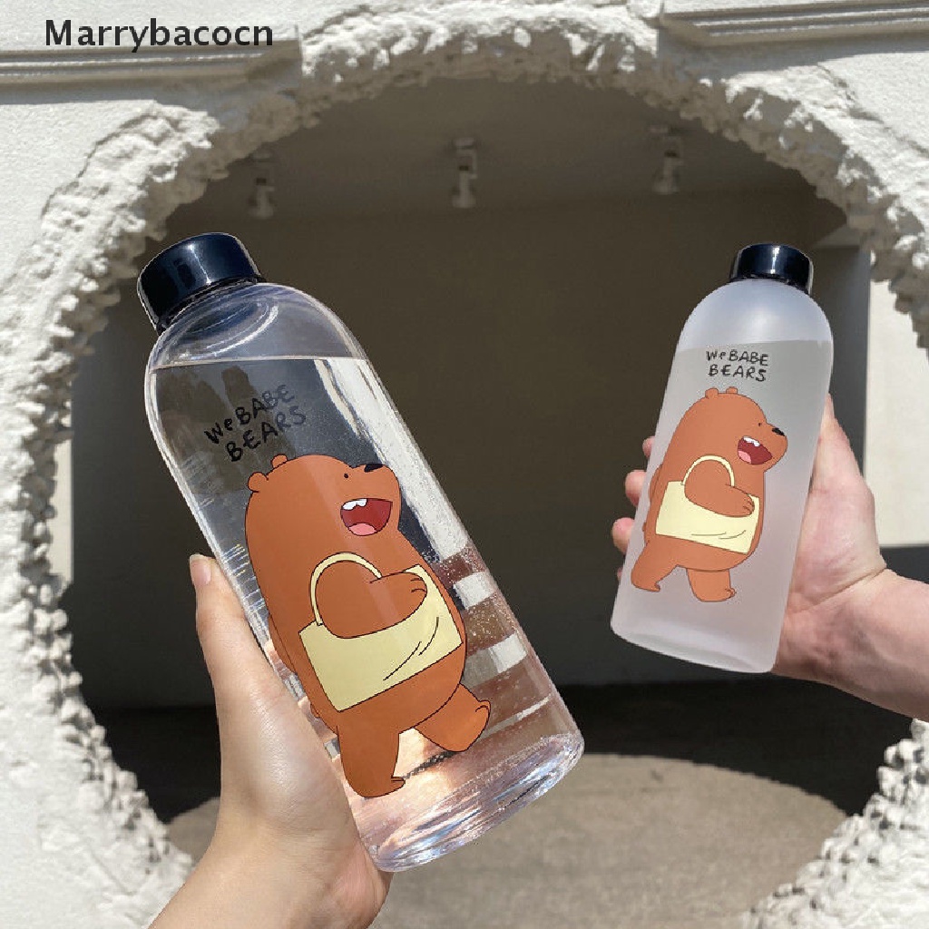 1000ml Copo De Urso Panda Bonito Plástico Transparente Fosco Desenho De ...