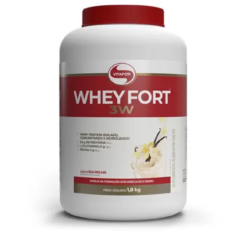 Whey Fort 3W 1,8kg Baunilha – Vitafor
