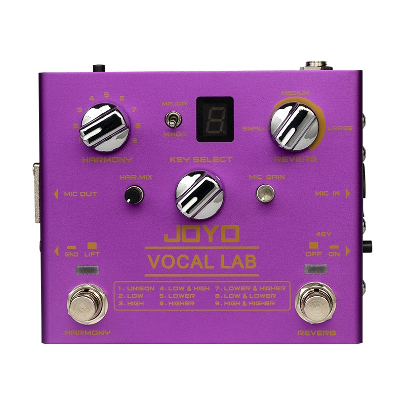 JOYO R-16 vocal LAB 9 Efeito pedal De Guitarra reverb 48V Potência Fantasma AUX IN Suporte Fone De Ouvido Saída