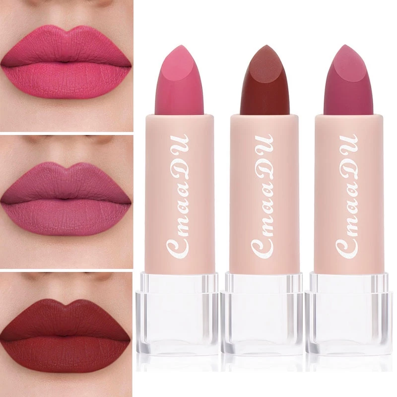 Baton Matte Lipstick À Prova D'água De Longa Duração Sexy Vermelho Rosa Veludo Nude Lipsticks Mulheres Maquiagem Cosmética