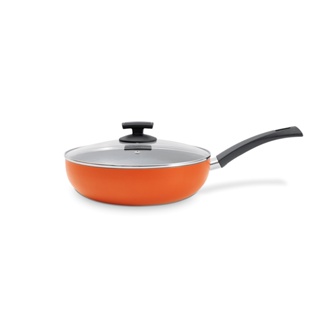 Wok Com Tampa Brinox MasterChef Em Alumínio Com Revestimento Antiaderente 3,55 Litros Laranja
