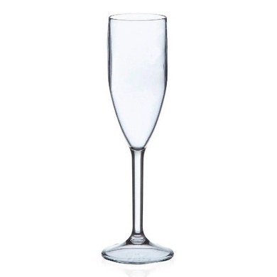Taça Champanhe Acrílica Lisa 180ml - 5 a 15 unidades