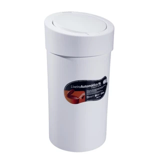 Lixeira Com Tampa Click Coza Press 9 Litros Branco em Oferta na Shopee