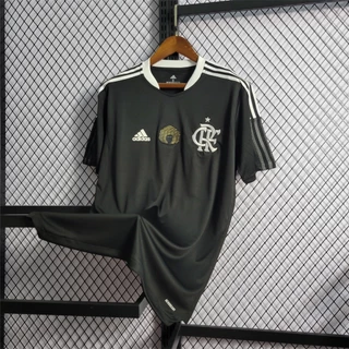  F-o Men's Black Flamengo Edição Especial Camisa Esportiva Camisa de Futebol 21 /22