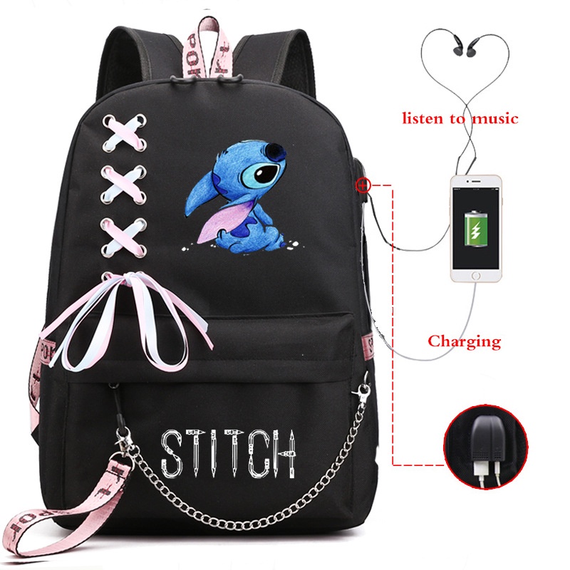 Kit Mochila Escolar Personalizado Lilo Stitch