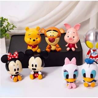 2 Peças/Cjto Pato Donald , Mickey & Minnie Capsule Doll Cake Decoração De Bolo De Boneca Desenho Animado Fofo