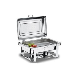 Rechaud Retangular Com Banho Maria E Cuba 1/1 Brinox Savoy 23 x 57 x 36 cm Aço Inox