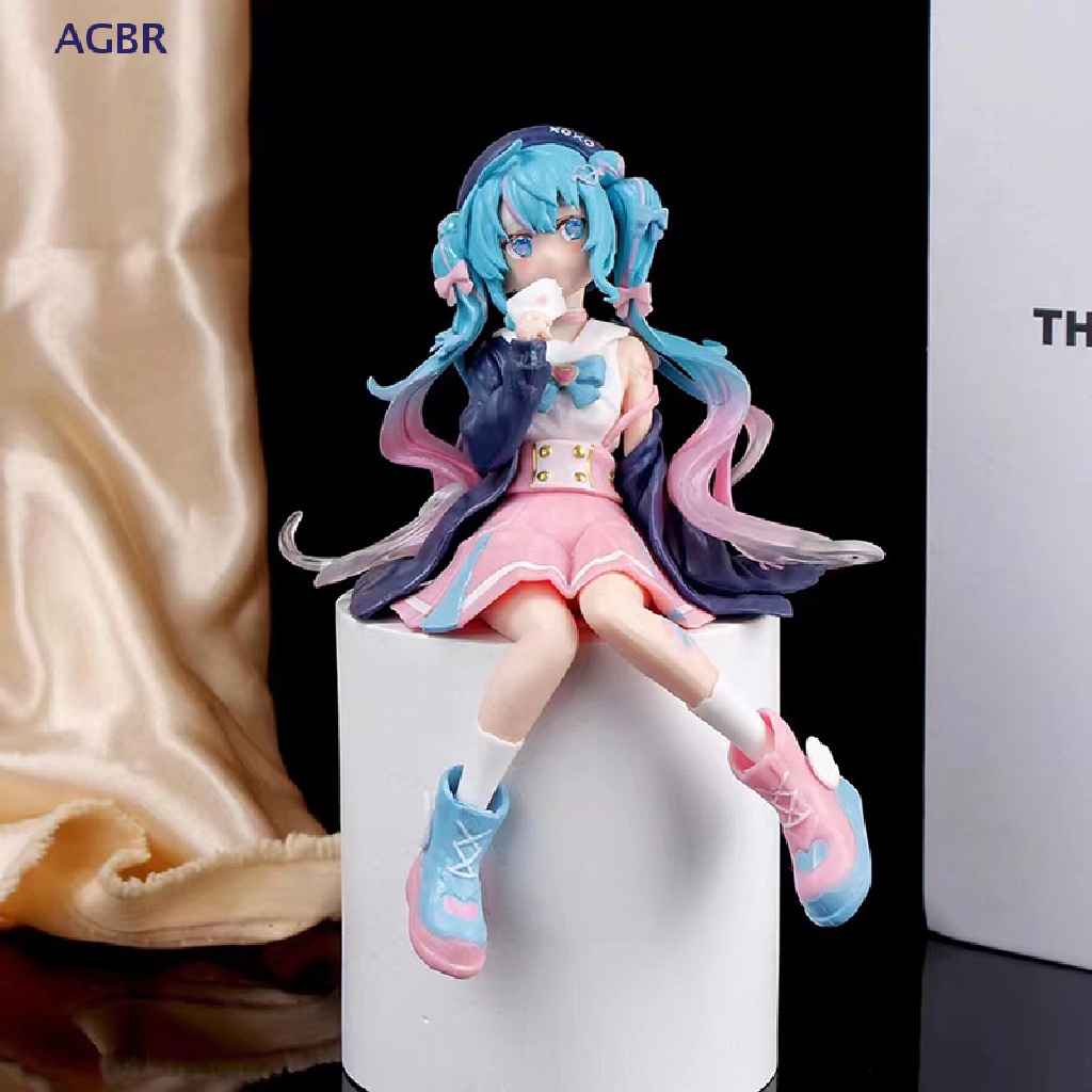 8 Estilos Japão Anime Sakura Miku Hatsune Figura Kawaii Roupas Pretas Roxo  Cabelo Figuras De Ação Brinquedos Meninas PVC Modelo Menina