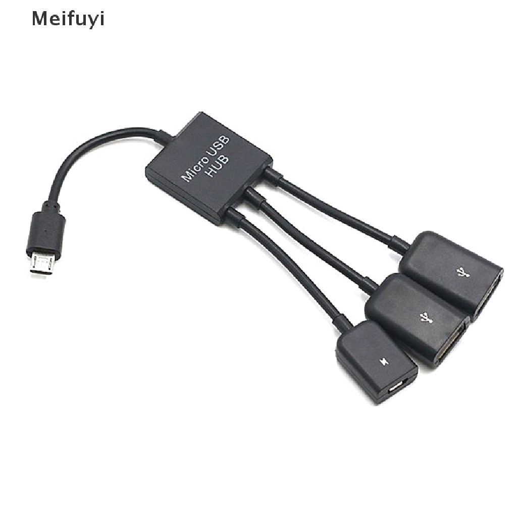 [Meifuyi] Cabo Adaptador Micro USB 3 Em 1 Tipo C HUB Macho Para Fêmea Duplo 2.0 Host OTG COD