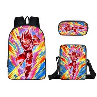 Sete Dragon Ball Desenho Animado Periférico Bolsa De Escola Ombro Lápis  Mochila Para Alunos Do Ensino Médio Estudantes Mensageiro Três Peças