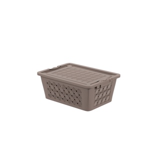 Cesta Organizadora Com Tampa Coza Click 30 x 22 x 12 cm Warm Gray