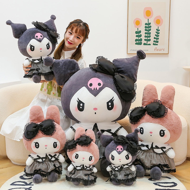 Sanrio Kuromi Dark Gótico Estilo Brinquedo De Pelúcia Melodia Boneca Coelho 4 Anos De Idade 5 6 Menina Travesseiro