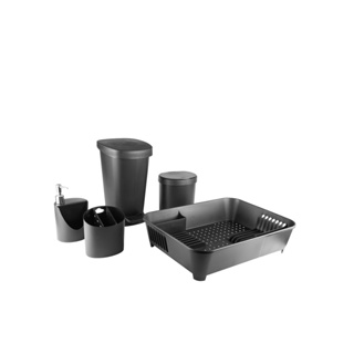 Kit Para Organização De Pia Coza Basic 5 Peças Preto