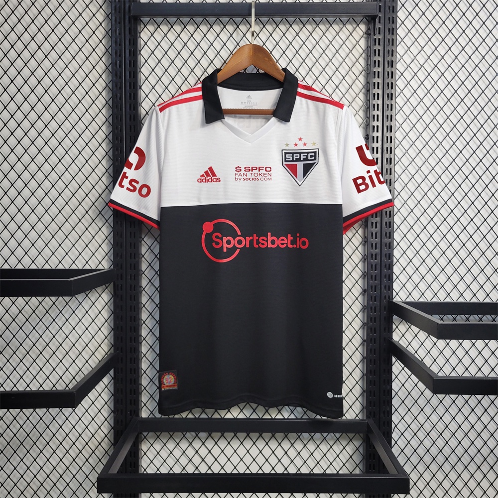 camisa Tailandesa Personalizada Jersey 22/23 Todos Os Patrocinadores São Paulo Terceiro Longe
