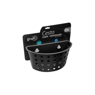 Cesta Organizadora com Ventosas Coza One 20,3 x 11,5 x 10 cm Preto