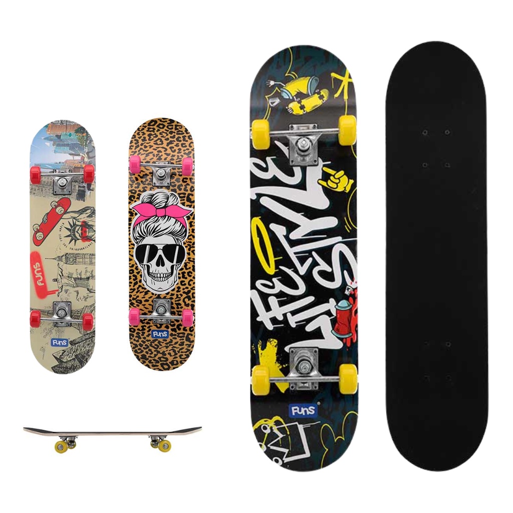 Skate Infantil Semi Profissional Shape Lixa Estampado Menino e Menina - Suporta até 50kg