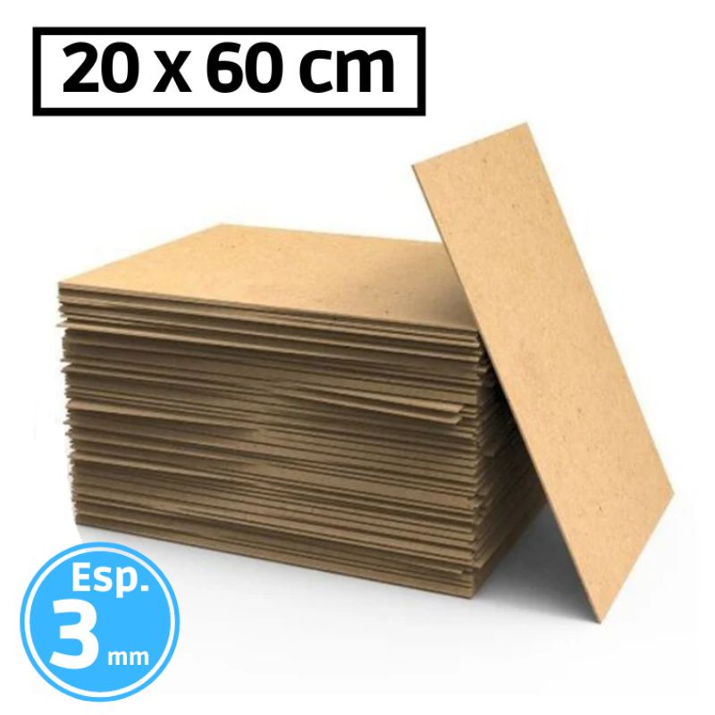 Placa Chapa MDF Cru 3mm 60x20 cm Quadro Artesanato