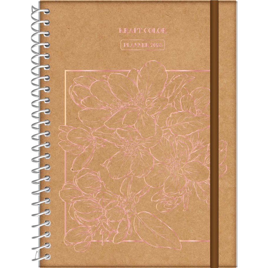 Agenda Planner Planejamento Kraft Flores Jandaia 80 Folhas Shopee Brasil