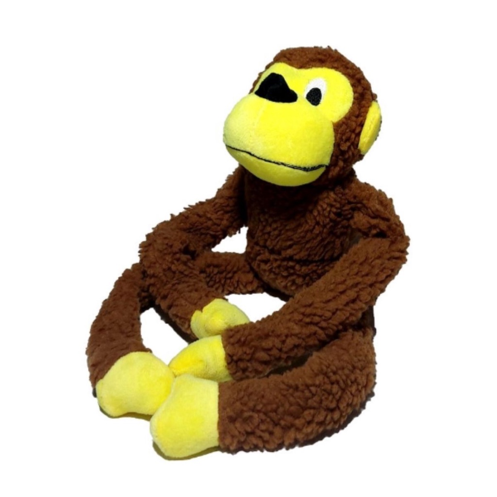 Macaco de Pelúcia Brinquedo de Cachorro Mordedor Interativo Pet com Apito