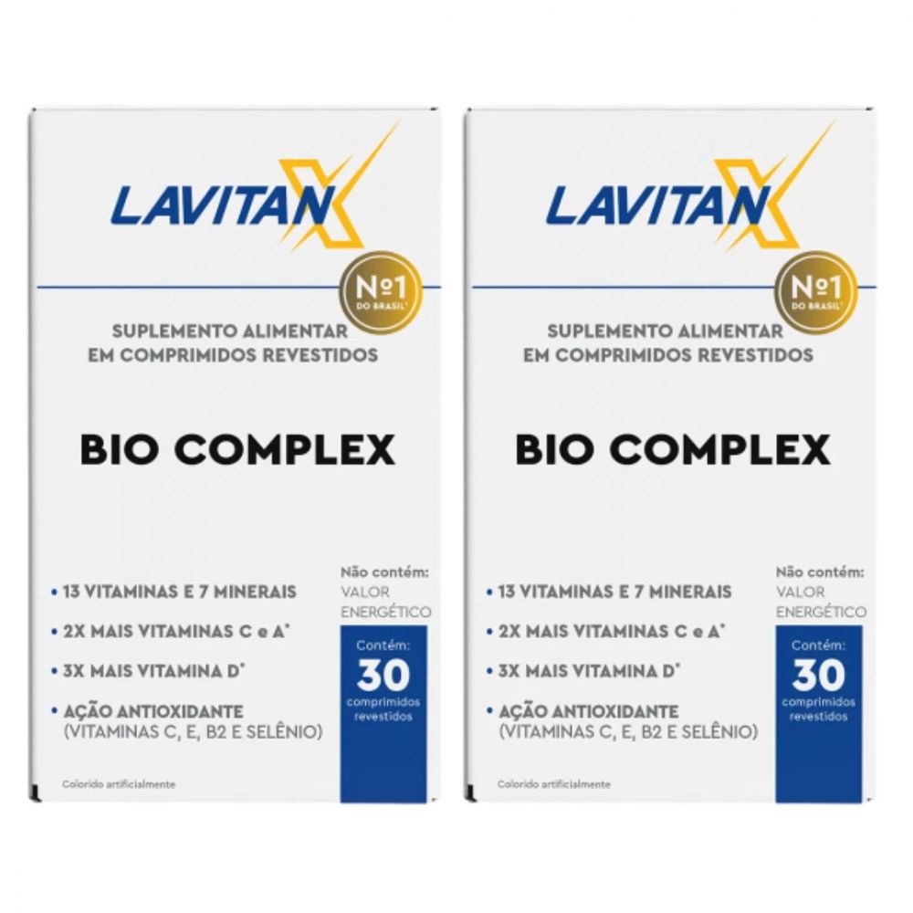 Lavitan X Bio Complex Cimed 30 Comprimidos- 02 Unidades | Shopee Brasil