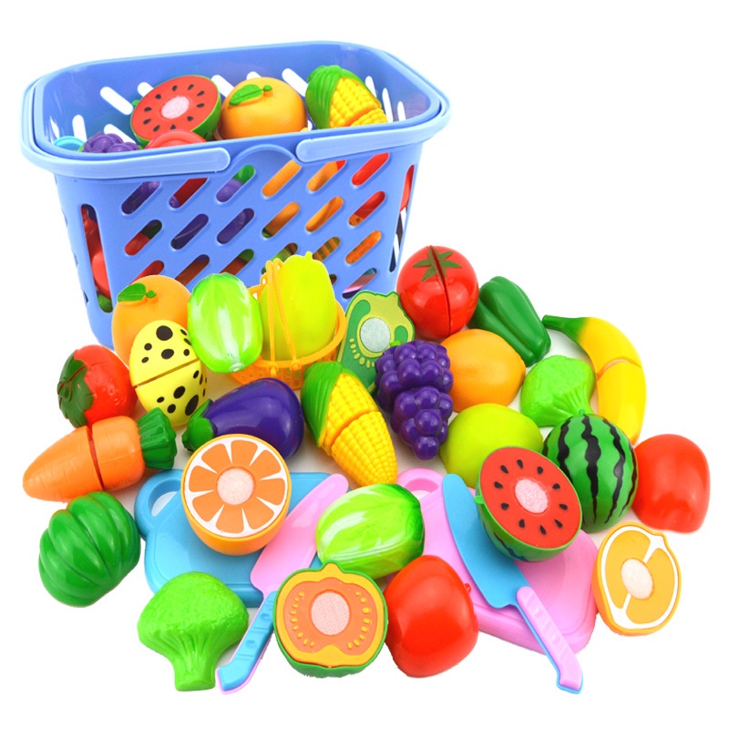 150 Pçs Corte Jogo De Brinquedo Comida Para Crianças Cozinha Fingir Frutas  & Legumes Acessórios Brinquedo Educativo Para Crianças Da Criança Presente  Cesto De Armazenamento De Alimentos Falsos Para Cortar Alimentos 