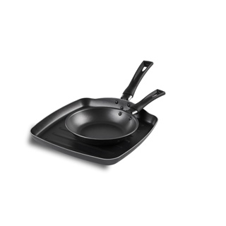 Conjunto De Grill E Frigideira Brinox Garlic 2 Peças Grafite