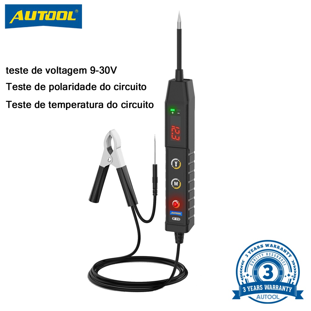 AUTOOL BT210 Testador de Circuito Automotivo Testador de Tensão ...