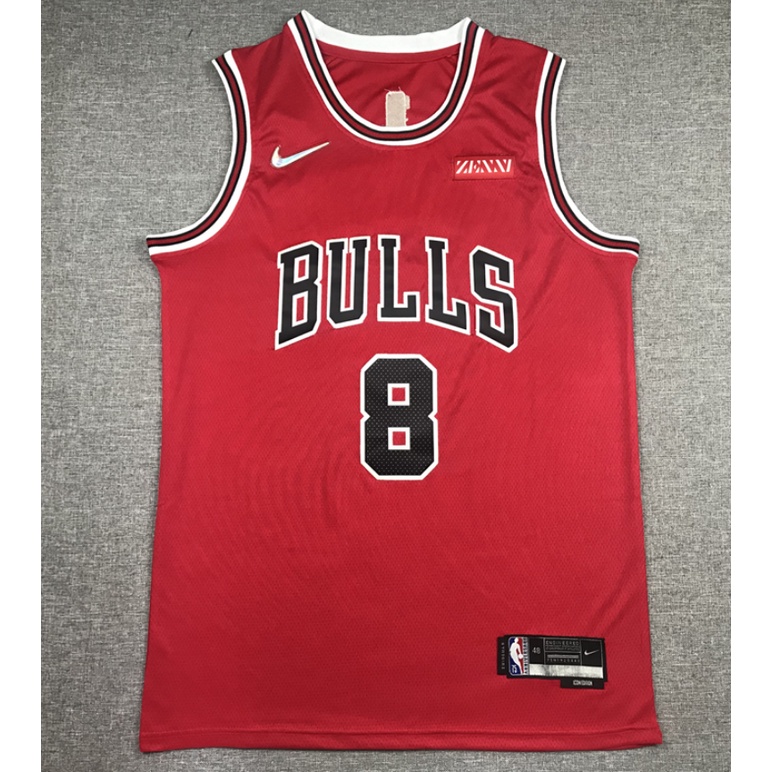 Novos Homens Chicago Bulls 8 Zach LaVine Bordados De Basquete Camisas ...