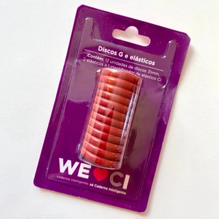 Discos + Elásticos Vermelho para Caderno Inteligente