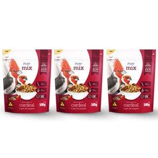 Alimento Mistura Sementes Cardeal Galo de Campina 500Gr 3Un