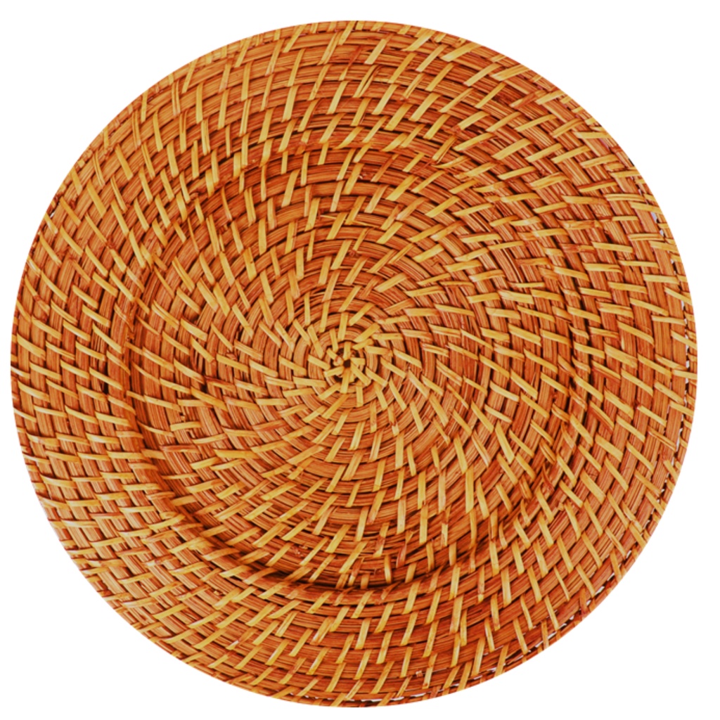 Jogo 4 pçs Sousplat Redondo Em Rattan E Bambu Jogo Americano Decoração Descanso Pratos