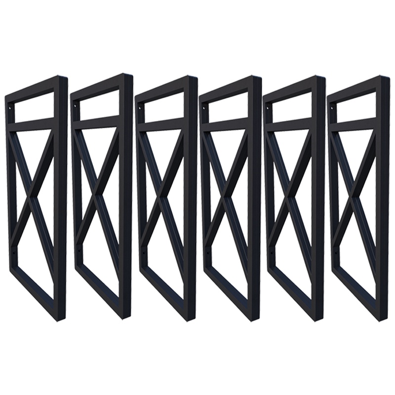 Seis Suporte Para Prateleira Estilo Industrial 06 Un. Preto