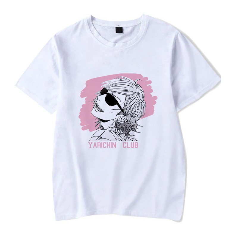 Camiseta Básica Unissex Algodão Yarichin Bitch Club Anime