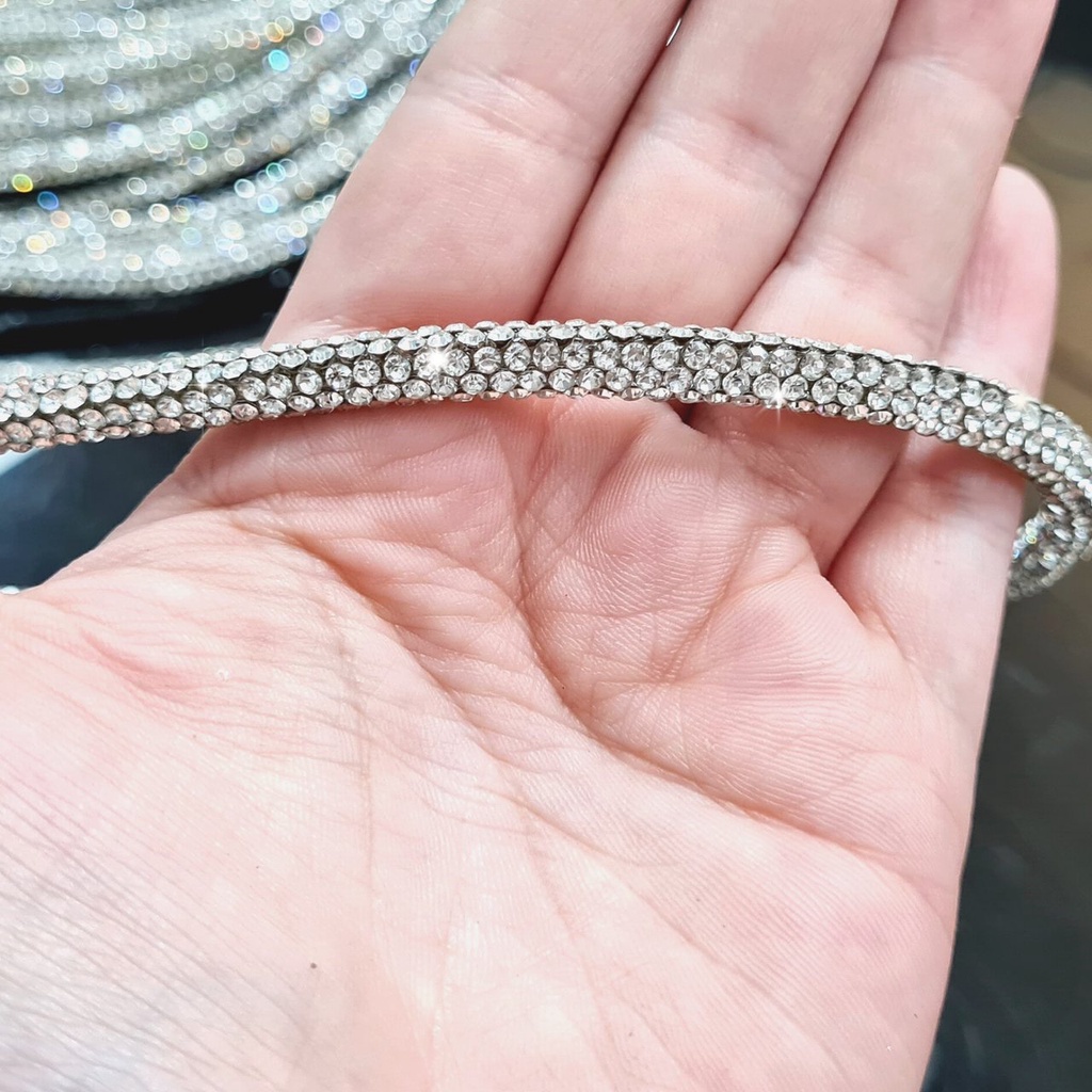 Collier Tour De Cou + Plastron Strass Cristal Blanc - Métal Argenté, Longueur 35+14 Cm