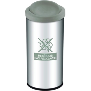 Lixeira Com Tampa Basculante Brinox Decorline Para Coleta Seletiva Não Recicláveis 40,5 Litros Aço Inox