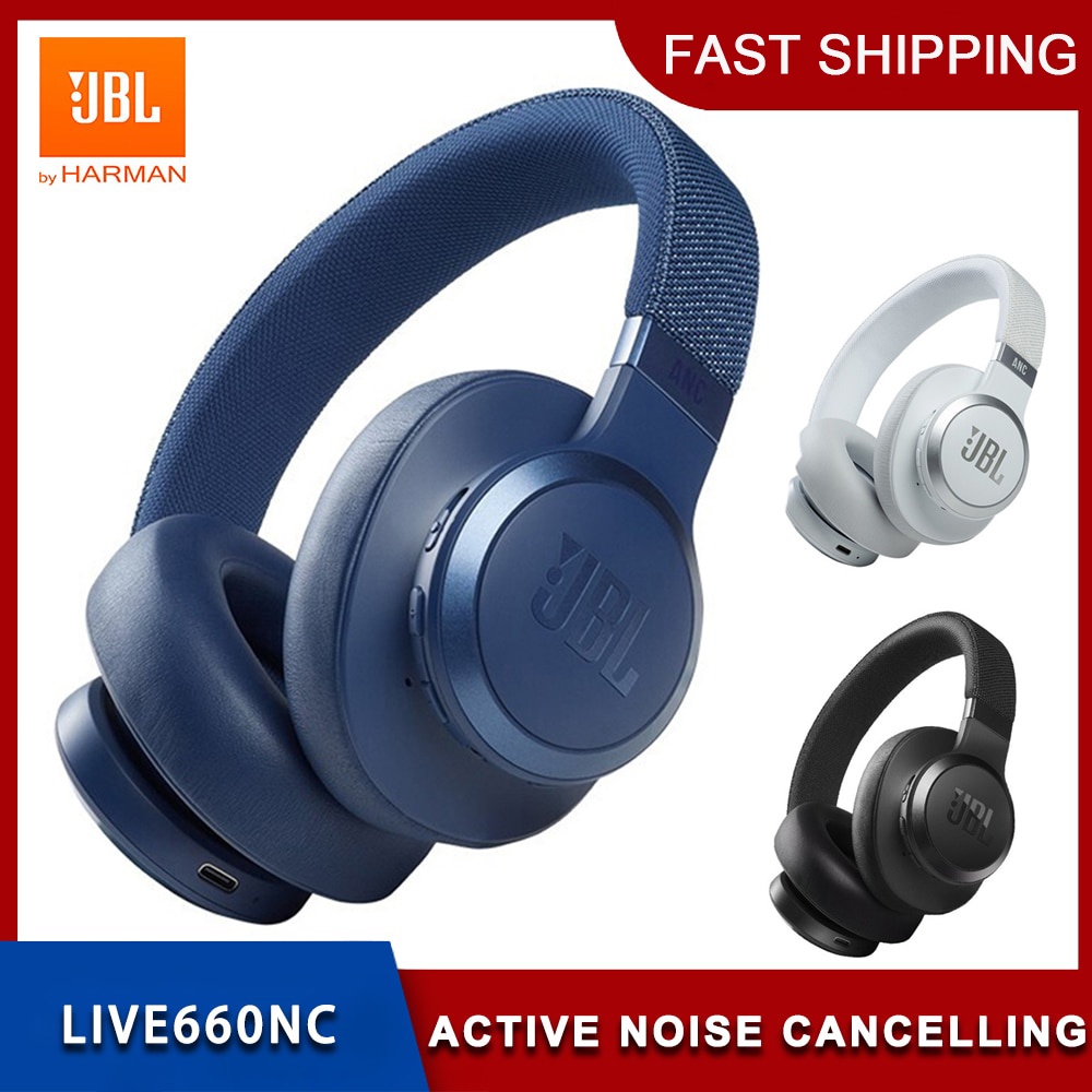 JBL LIVE 660NC Ruído Ativo Cancelando Fone De Ouvido Sem Fio Bluetooth 5.0 ANC Com Esportivo De Carregamento Rápido De Microfone Estéreo